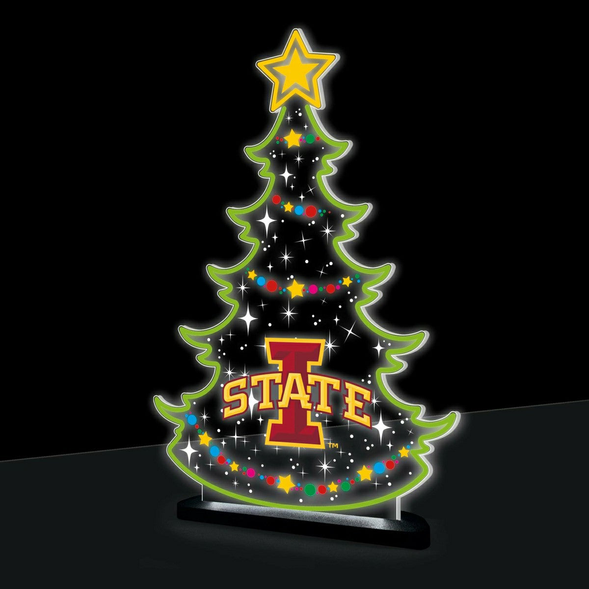 Iowa State University College Holiday Tree Desklite LED Decor, Collegiate, Home