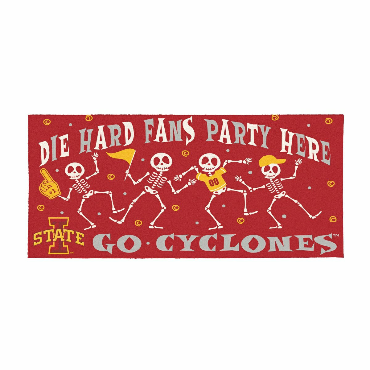 Iowa State University Flocked Coir Halloween Sassafras Switch Mat, 22", Collegiate