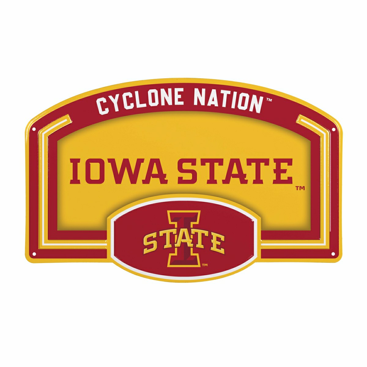 Iowa State University USA Embossed Steel Wall Sign, 11" x 17", Collegiate, Home