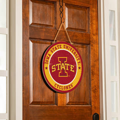 Iowa State University Round Door Décor with Hanging Rope, 18x18, Collegiate, Home