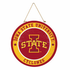 Iowa State University Round Door Décor with Hanging Rope, 18x18, Collegiate, Home