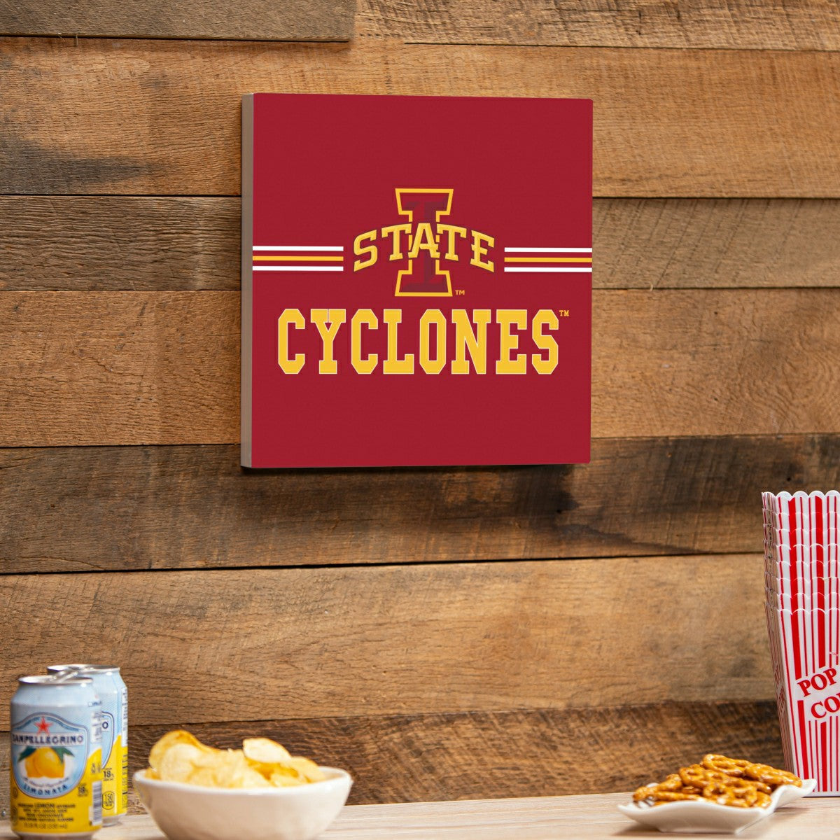 Iowa State University Wood Wall Sign, 12x12, Collegiate, Home