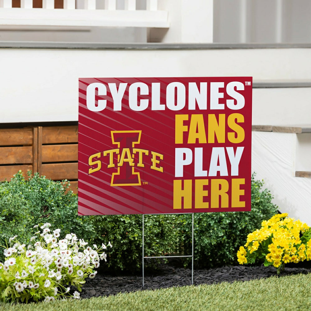 Iowa State University Coroplast Yard Sign "Fans Play Here", Collegiate, Home