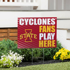 Iowa State University Coroplast Yard Sign "Fans Play Here", Collegiate, Home