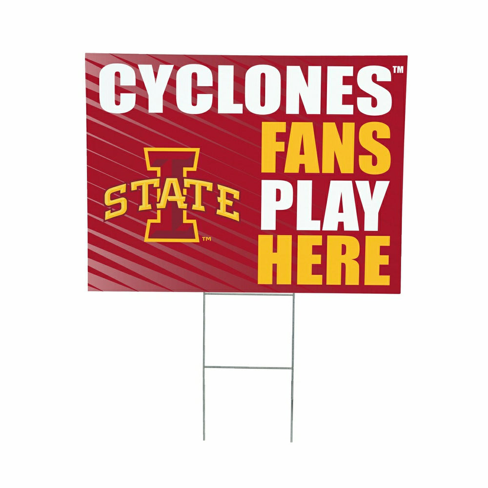Iowa State University Coroplast Yard Sign "Fans Play Here", Collegiate, Home