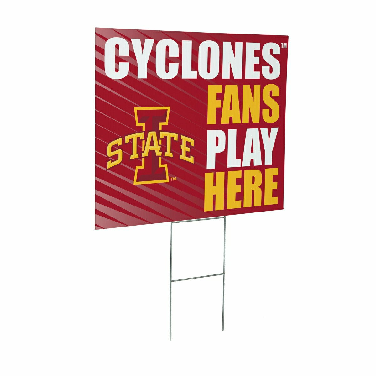 Iowa State University Coroplast Yard Sign "Fans Play Here", Collegiate, Home