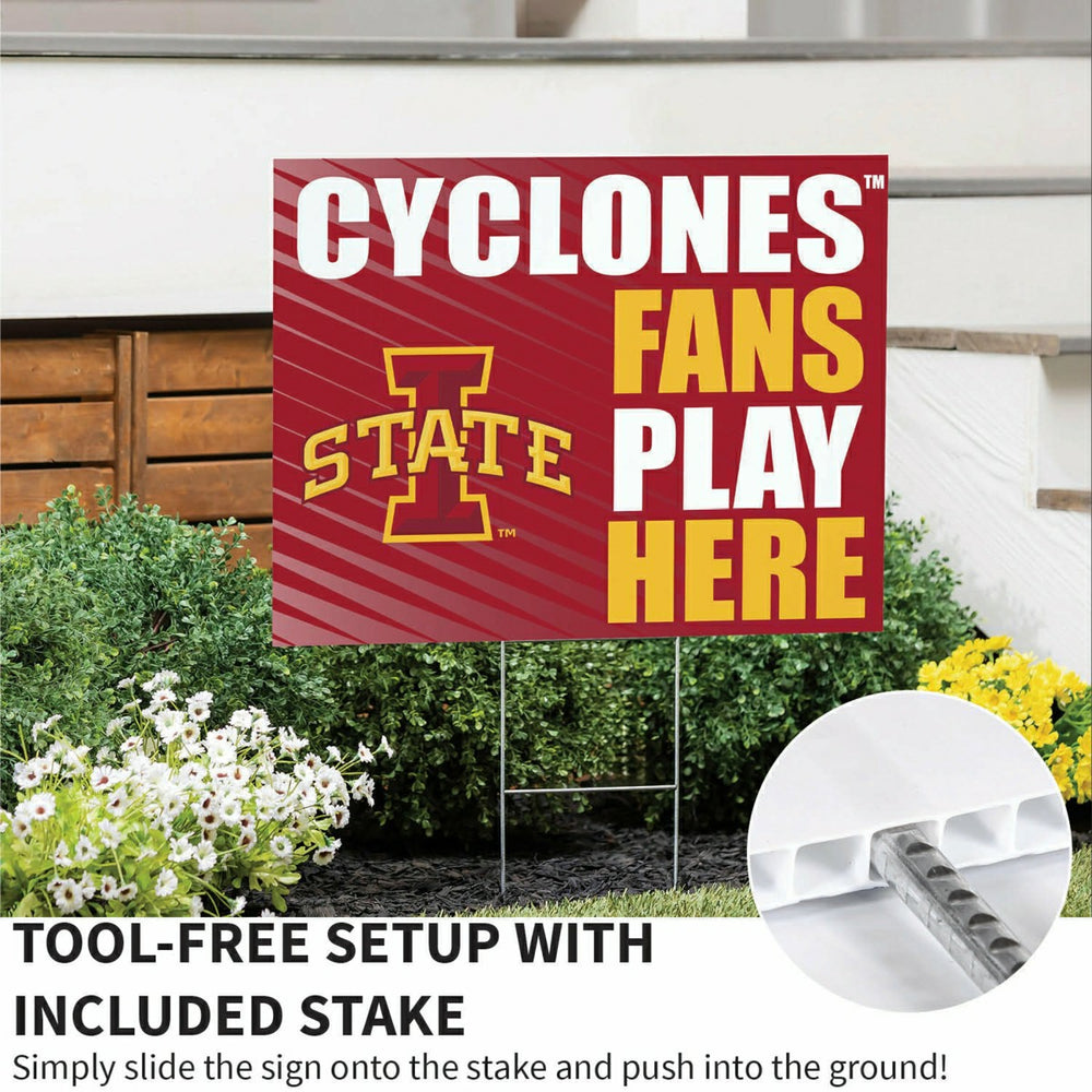 Iowa State University Coroplast Yard Sign "Fans Play Here", Collegiate, Home