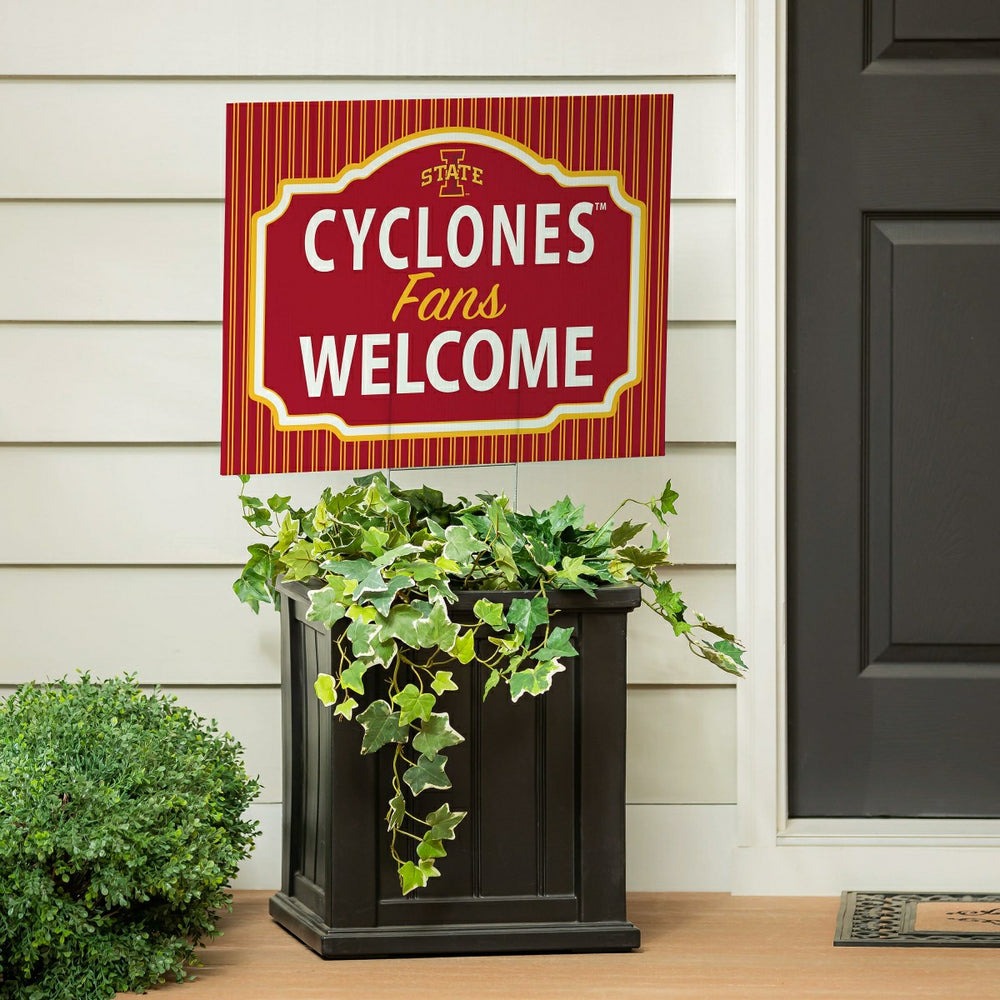 Iowa State University Coroplast Yard Sign, "Fans Welcome", Collegiate, Home