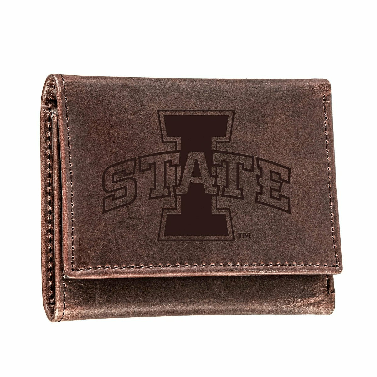 Iowa State University, Tri-Fold Wallet, Brown, CH, 100% Genuine Leathe, Collegiate, Home