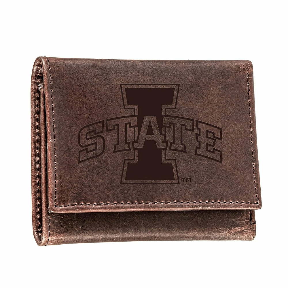 Iowa State University, Tri-Fold Wallet, Brown, CH, 100% Genuine Leathe, Collegiate, Home