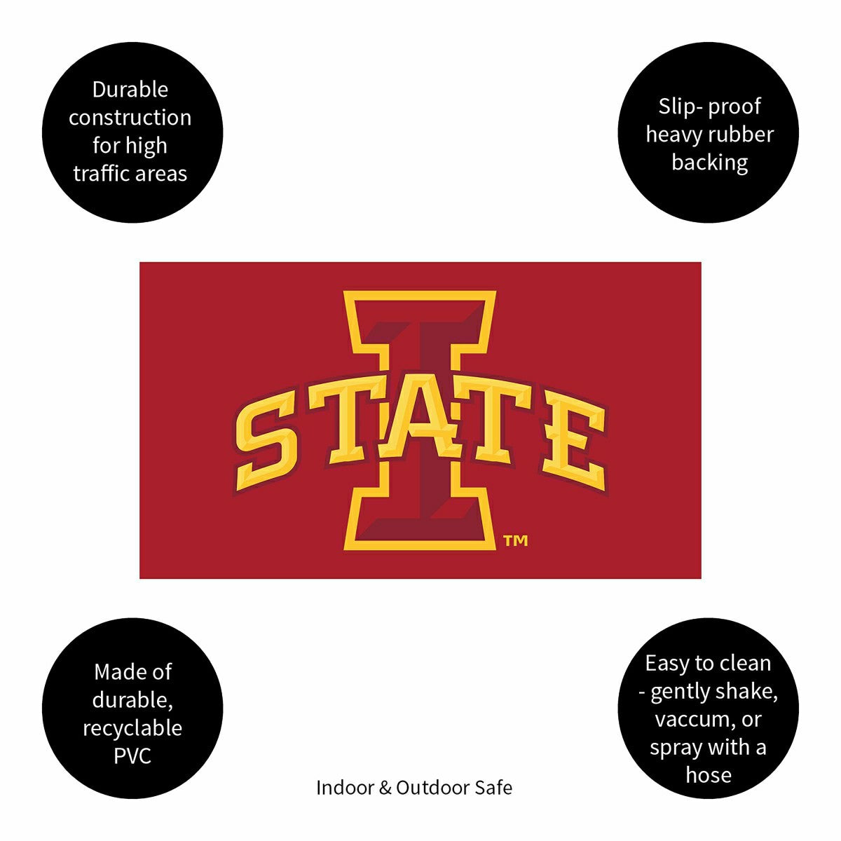 Full Color PVC Mat, 16" x 28", Iowa State University, Collegiate