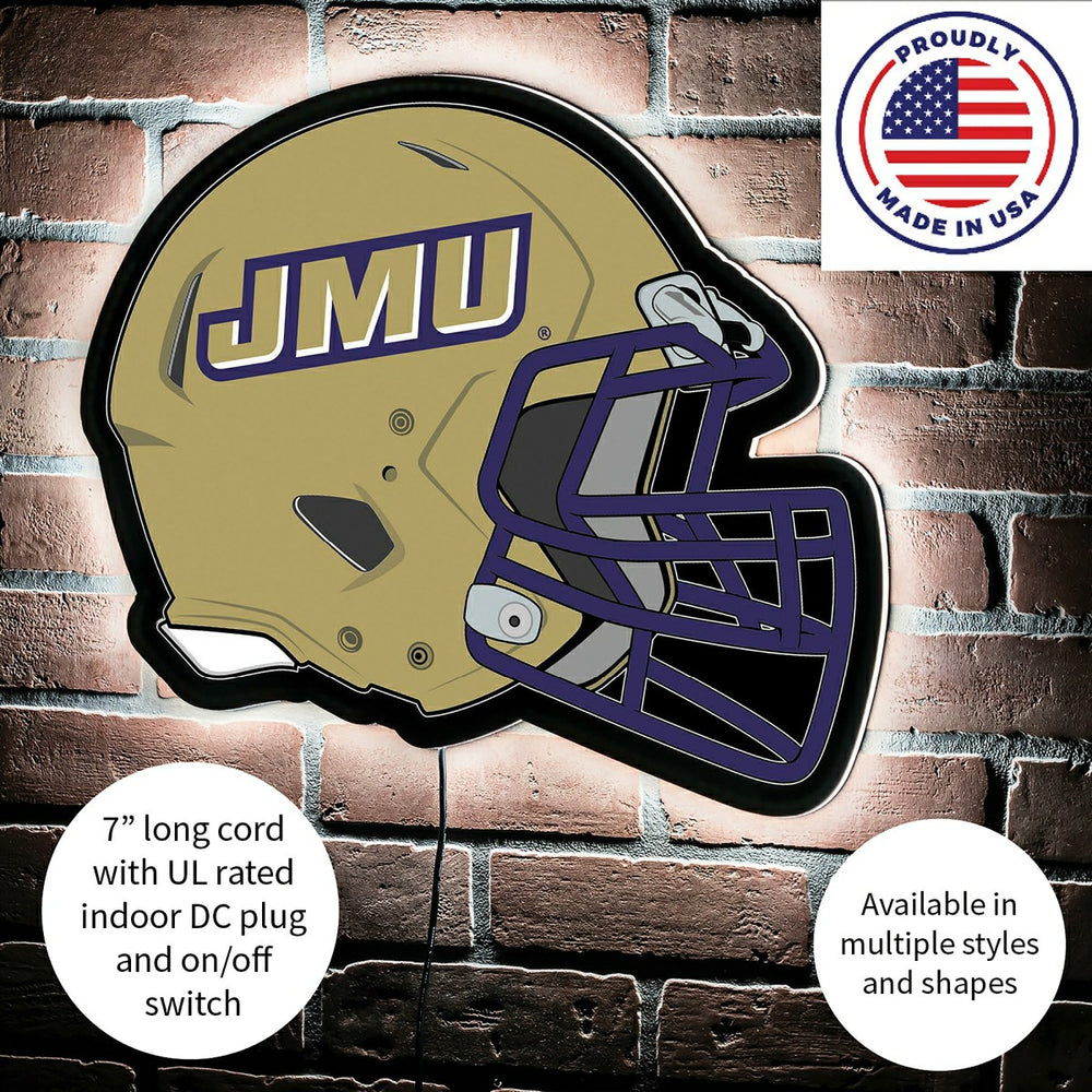 LED Wall Decor, Helmet, James Madison University, Collegiate, Home
