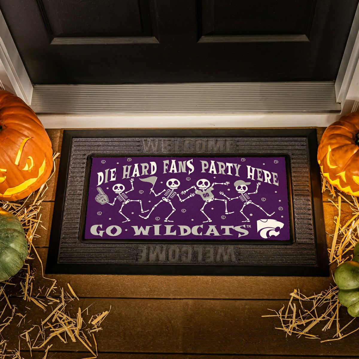 Kansas State University,University of Kansas Flocked Coir Halloween Sa, Collegiate