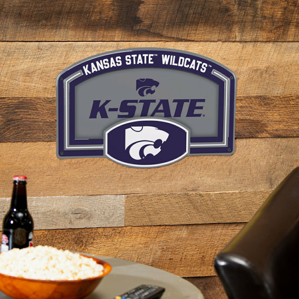 Kansas State University USA Embossed Steel Wall Sign, 11" x 17", Collegiate, Home