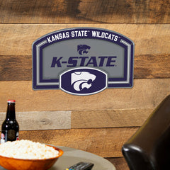 Kansas State University USA Embossed Steel Wall Sign, 11" x 17", Collegiate, Home