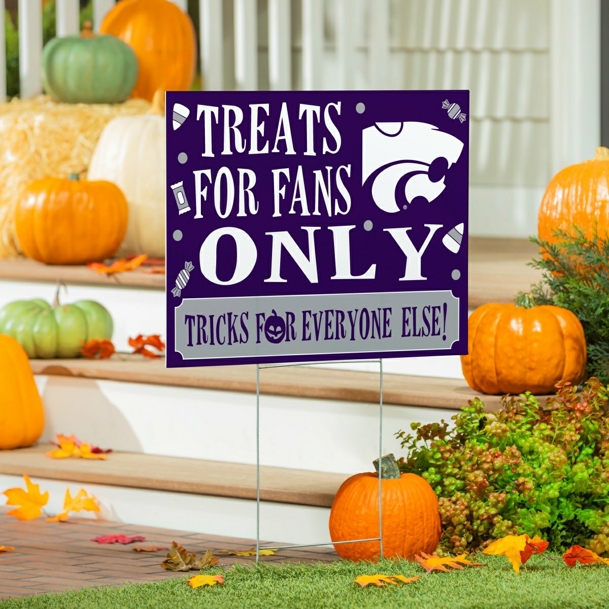 Kansas State University Yard Sign, Halloween Treats for Fans, Collegiate, Home