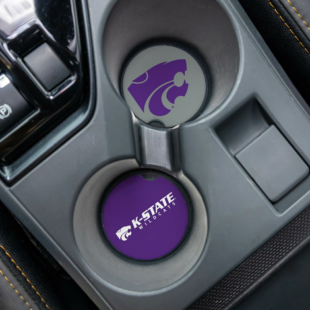 Kansas State University Car Coaster Set, 2pc, Collegiate, Home