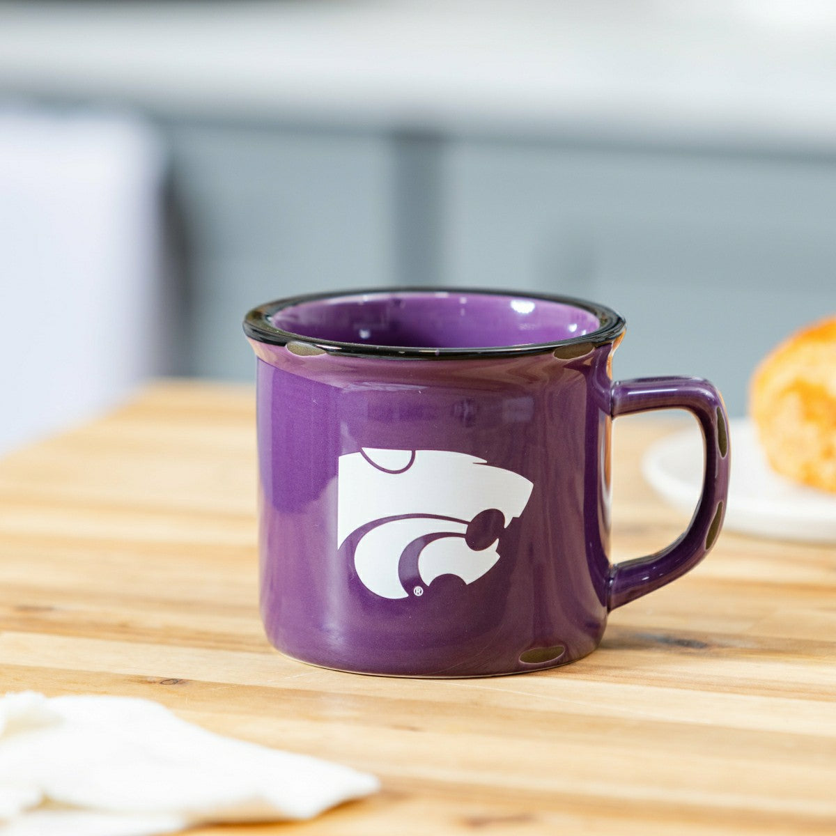 Kansas State University Ceramic Camp Cup with Enamel Finish, 14oz, Collegiate, Home