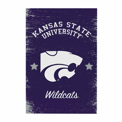 Kansas State University Wood Wall Sign, 16x24, Collegiate, Home