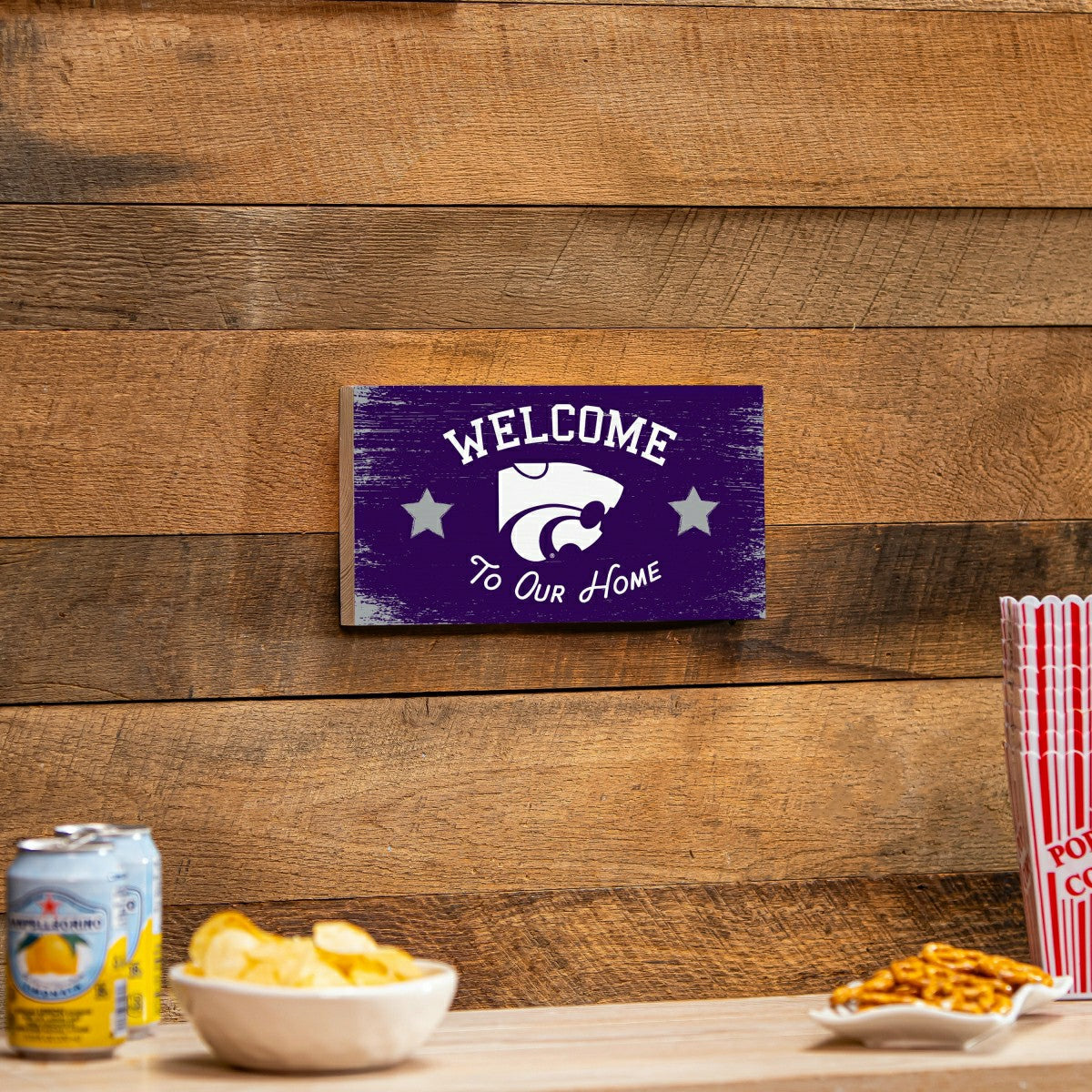 Kansas State University Wood Wall Sign, 6x11, Collegiate, Home