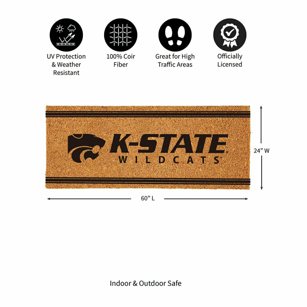 Kansas State University Extra Large One Color Coir Mat, 60"x24", Collegiate