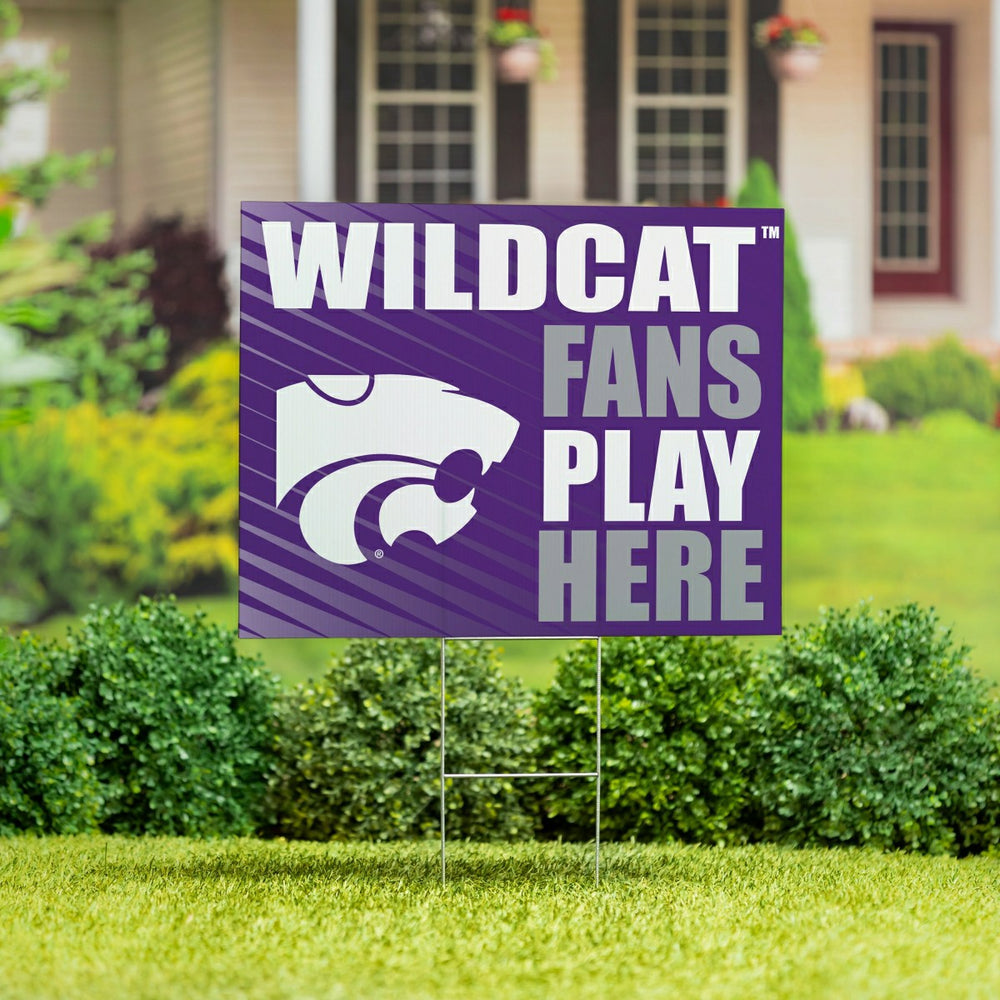 Kansas State University Coroplast Yard Sign "Fans Play Here", Collegiate, Home