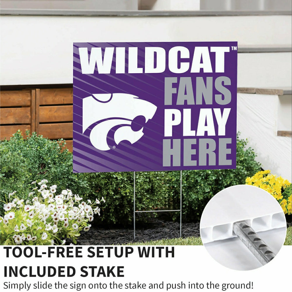 Kansas State University Coroplast Yard Sign "Fans Play Here", Collegiate, Home