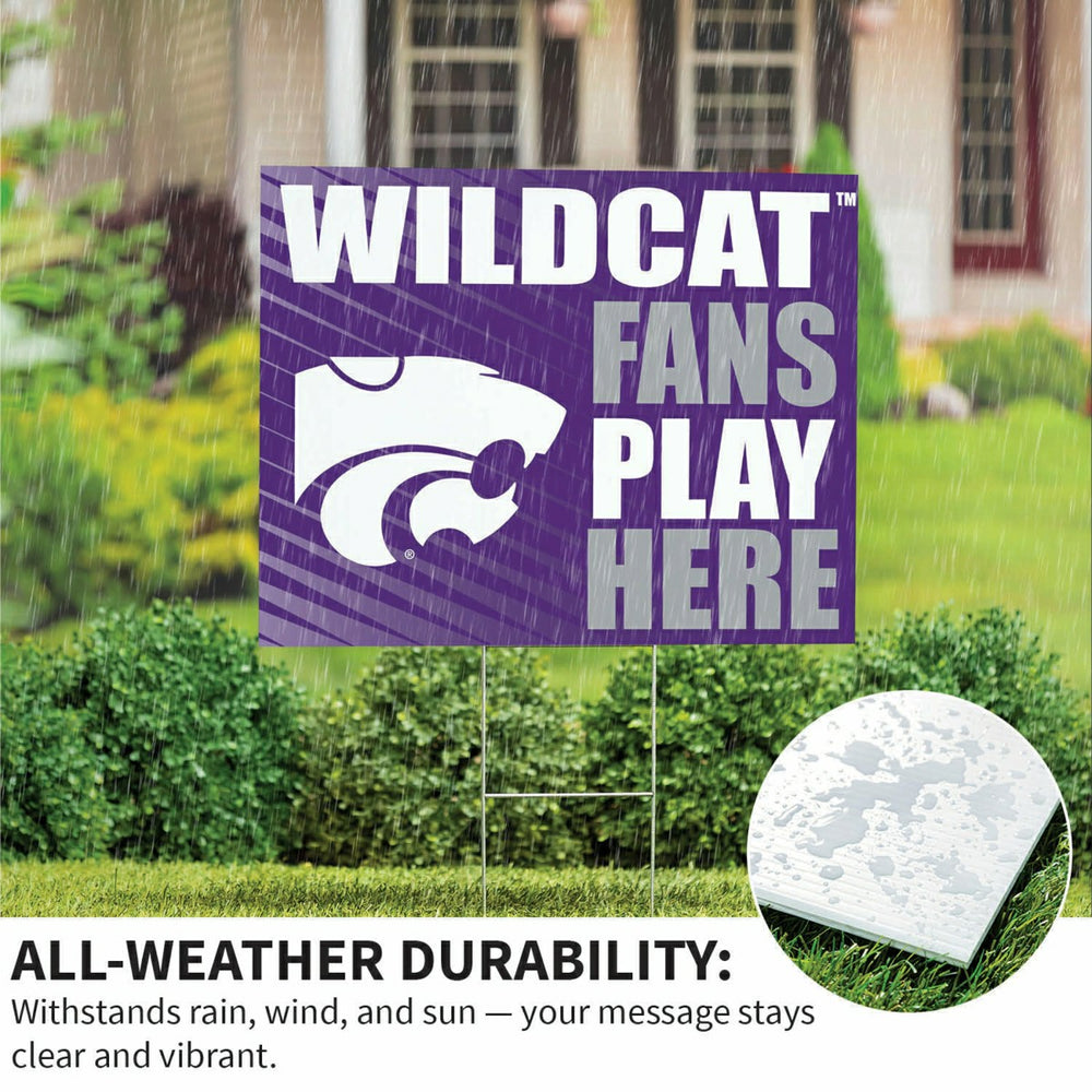 Kansas State University Coroplast Yard Sign "Fans Play Here", Collegiate, Home