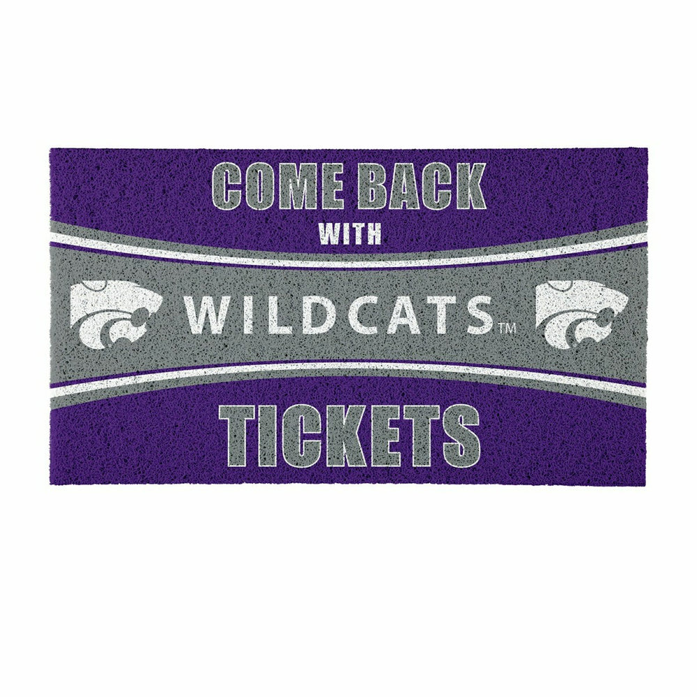 28" x 16" PVC Trapper Mat, Come Back with Tickets, Kansas State Univer, Collegiate