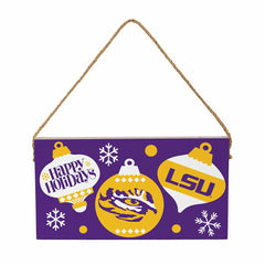 Louisiana State University Holiday Wood Wall Sign, 6x11, Collegiate, Home