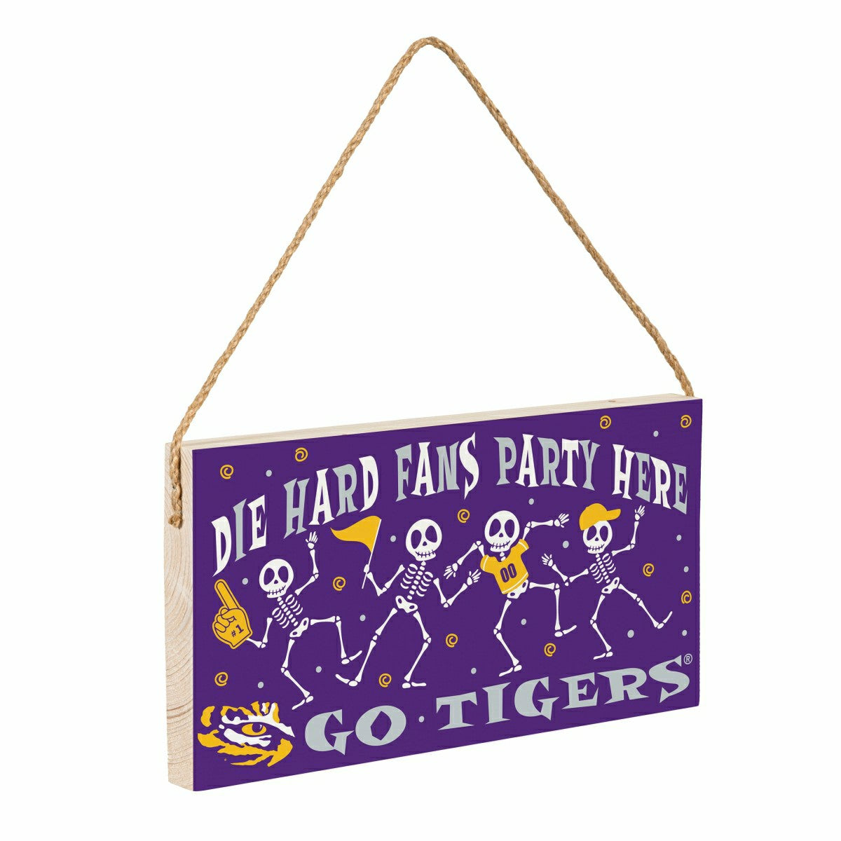 Louisiana State University Halloween Wood Wall Sign, 6x11, Collegiate, Home