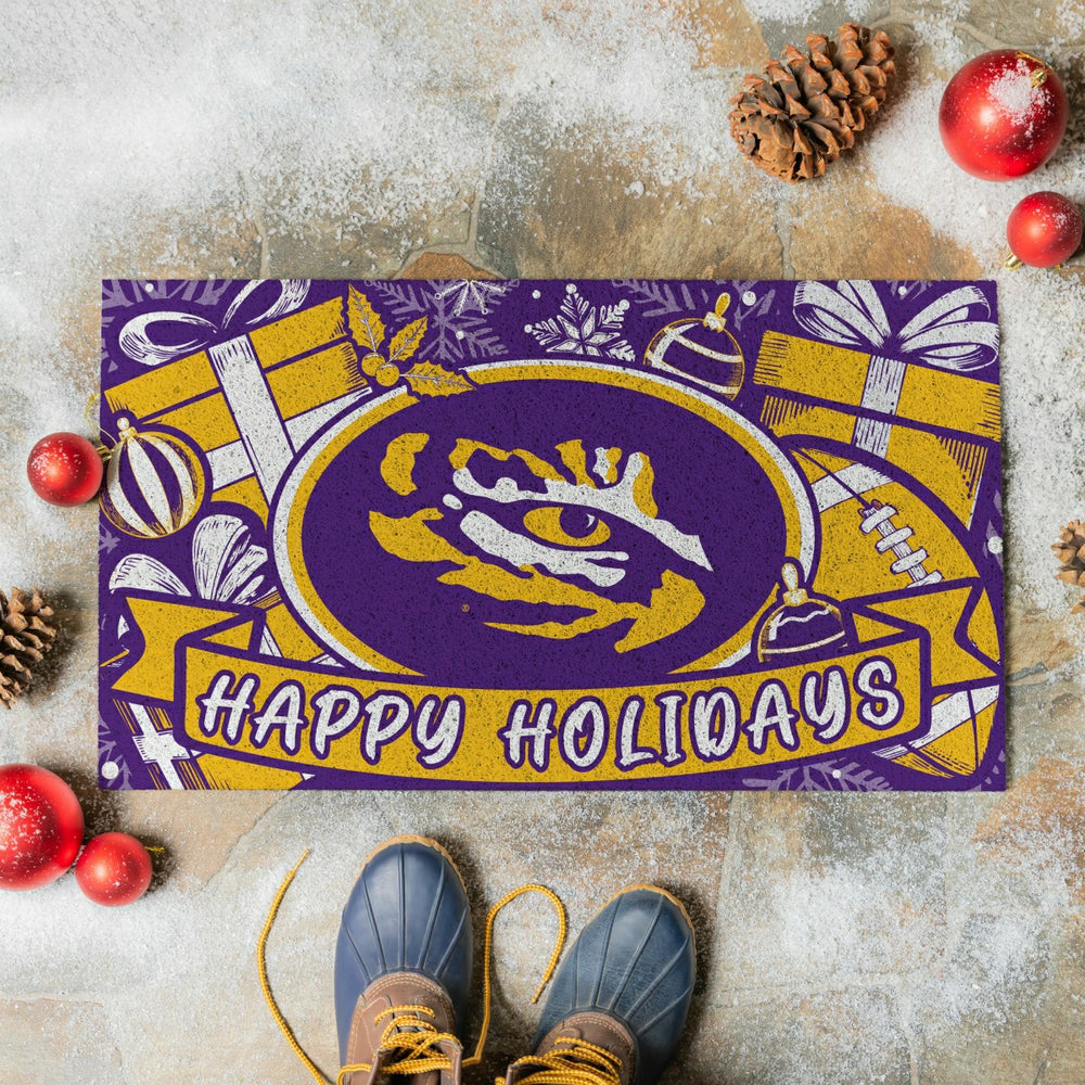 Louisiana State University Holiday PVC Mat, 28"x16", Collegiate
