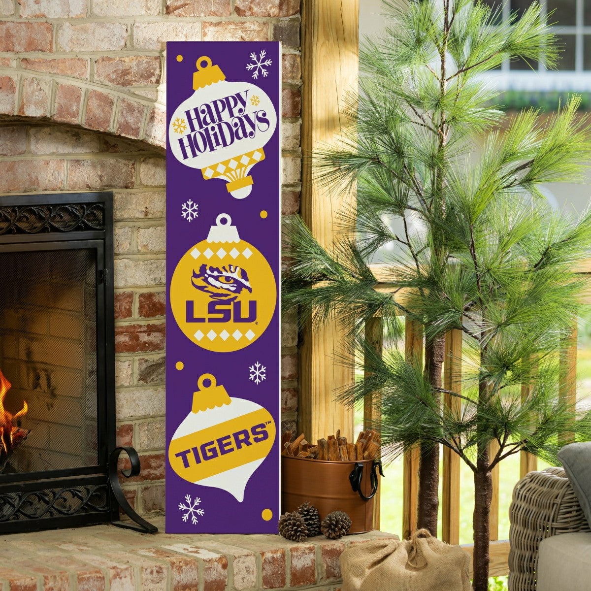 47" Double Sided Leaner, Louisiana State University, Christmas, Collegiate, Home