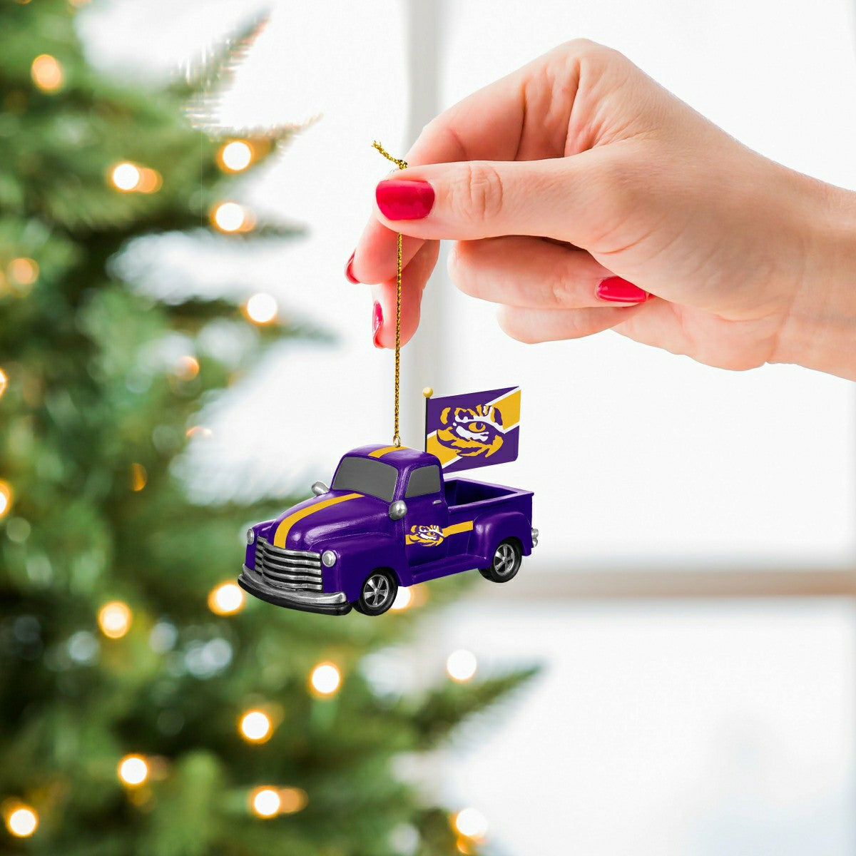 Louisiana State University Rally Truck Ornament, Set of 2, Collegiate, Home