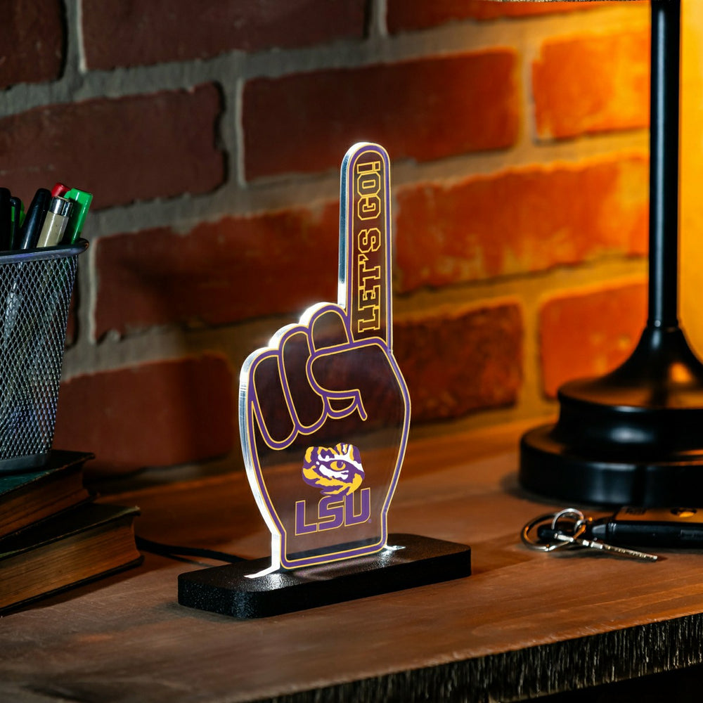 Louisiana State University College Foam Finger Desklite LED Decor, Collegiate, Home