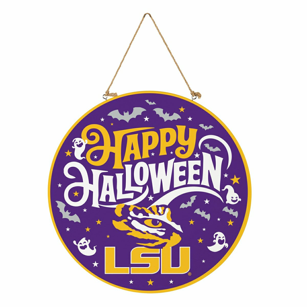 Louisiana State University Halloween Round Door Décor with Hanging Rop, Collegiate, Home