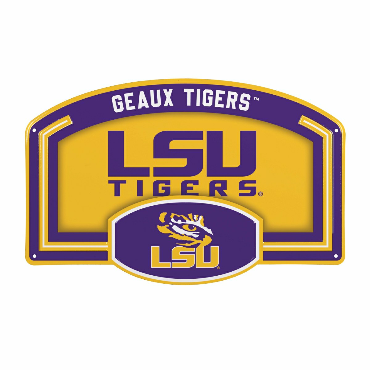 Louisiana State University USA Embossed Steel Wall Sign, 11" x 17", Collegiate, Home