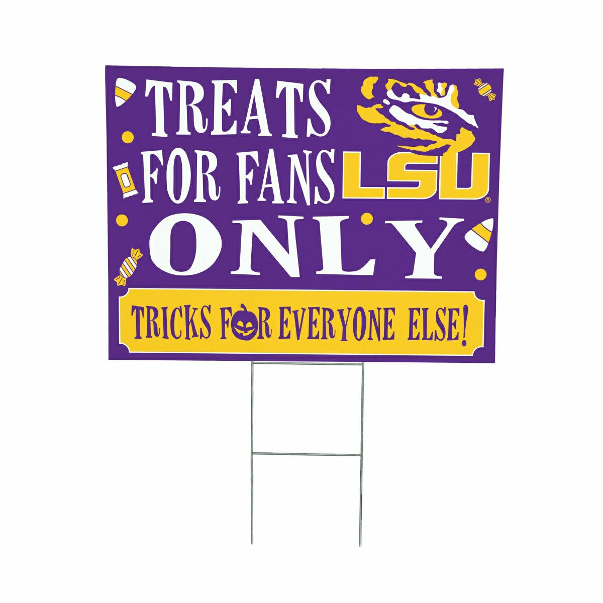 Louisiana State University Yard Sign, Halloween Treats for Fans, Collegiate, Home