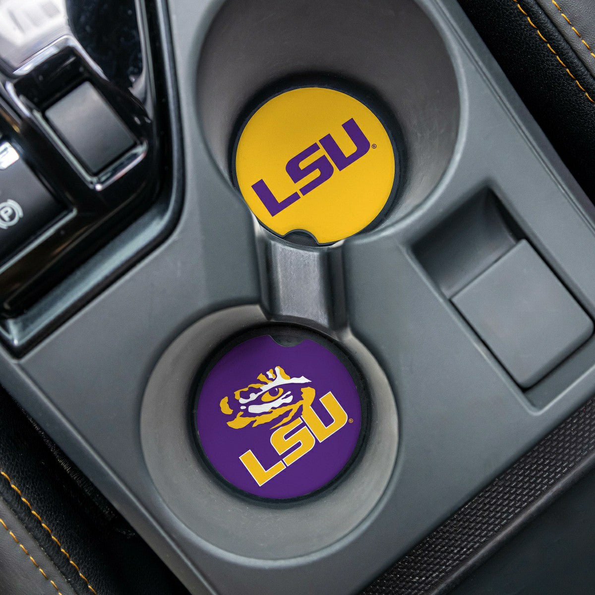 Louisiana State University Car Coaster Set, 2pc, Collegiate, Home