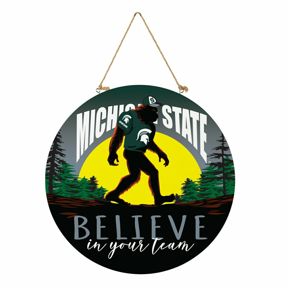 Michigan State University Bigfoot Round Door Décor with Hanging Rope, , Collegiate, Home