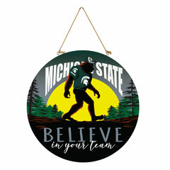 Michigan State University Bigfoot Round Door Décor with Hanging Rope, , Collegiate, Home