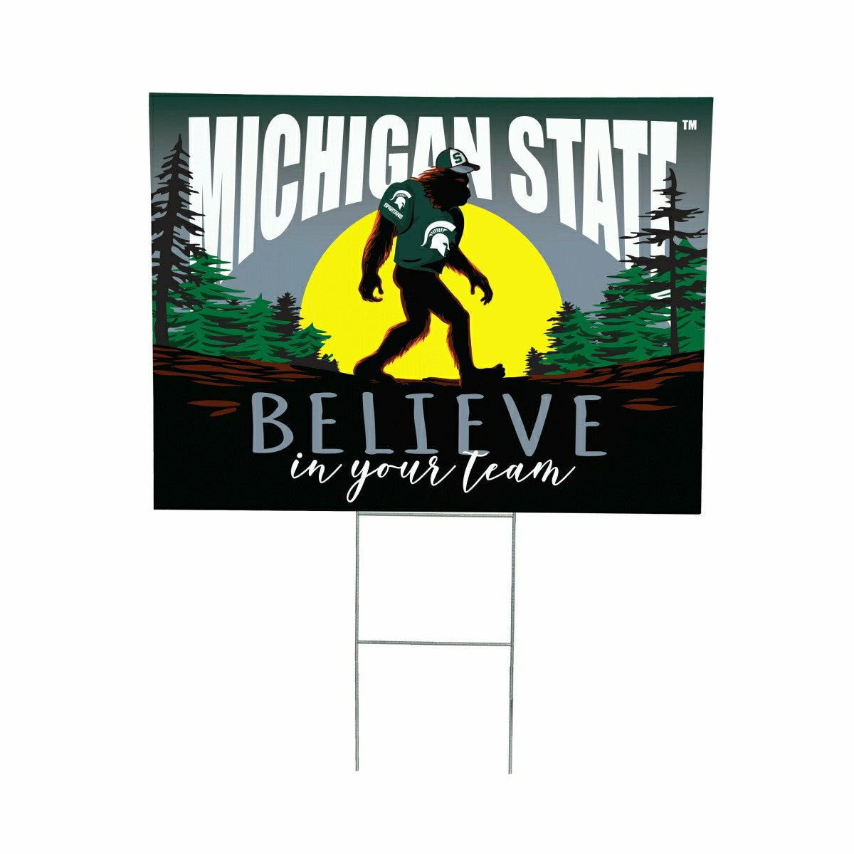 Michigan State University Yard Sign, Bigfoot, Collegiate, Home