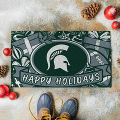 Michigan State University Holiday PVC Mat, 28"x16", Collegiate