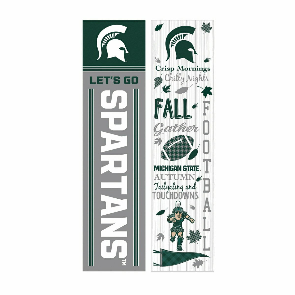 46" Double Sided Leaner, Michigan State University, Fall Seasonal, Collegiate, Home