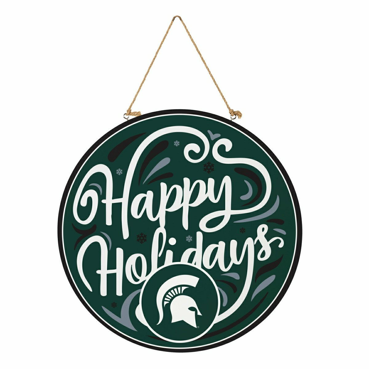 Michigan State University Holiday Round Door Décor with Hanging Rope, , Collegiate, Home