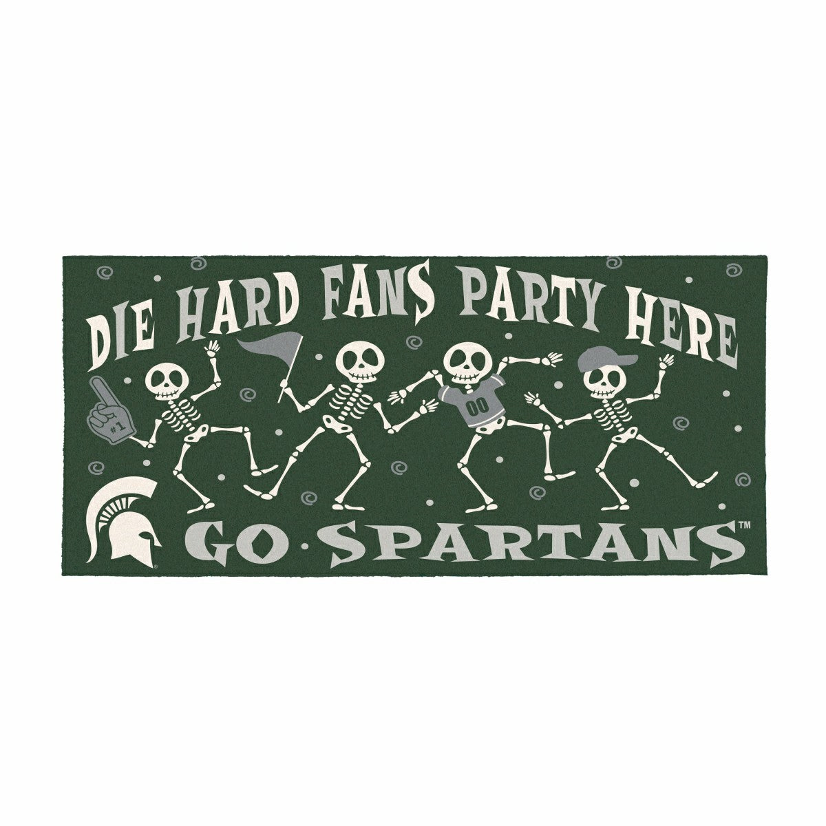 Michigan State University Flocked Coir Halloween Sassafras Switch Mat,, Collegiate