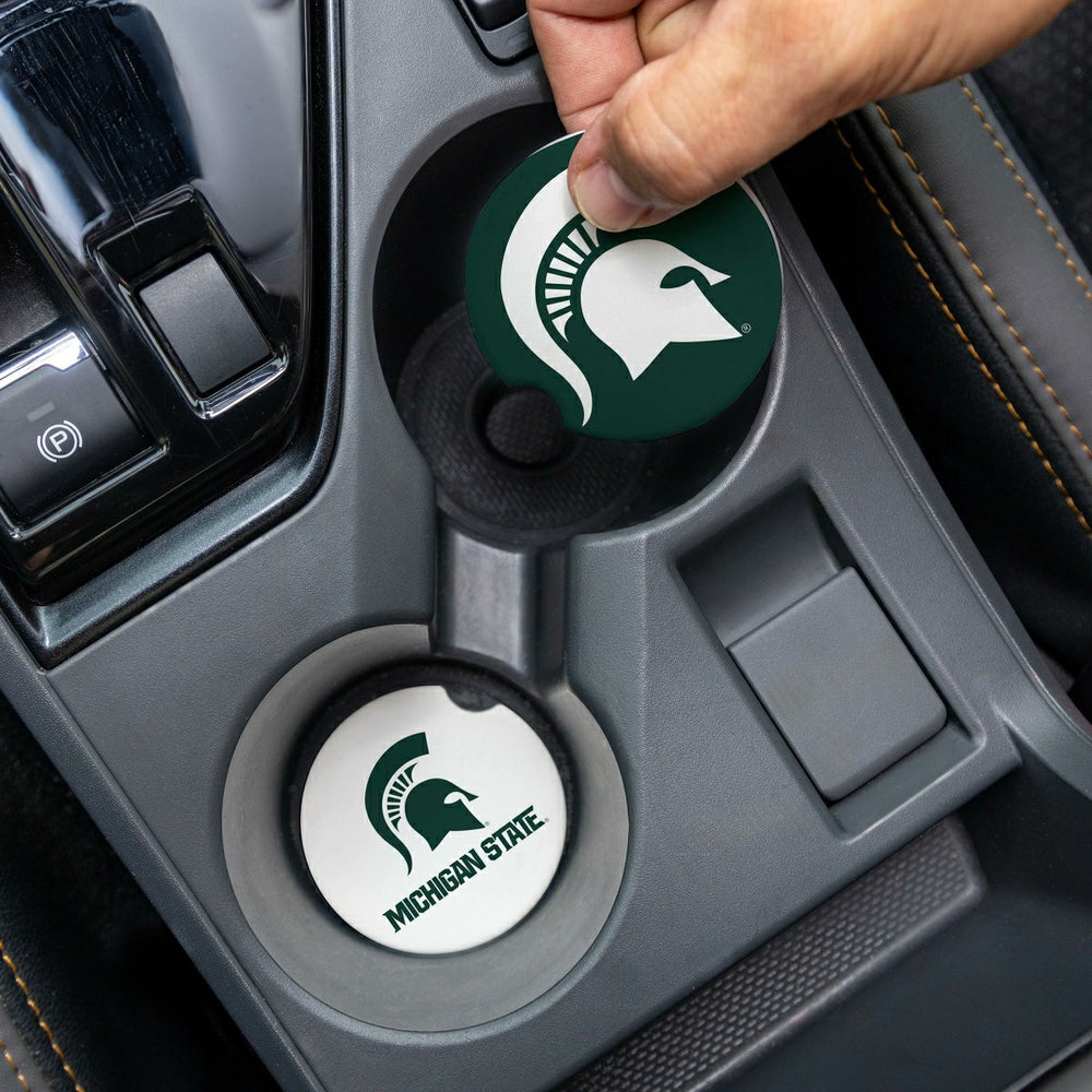 Michigan State University Car Coaster Set, 2pc, Collegiate, Home