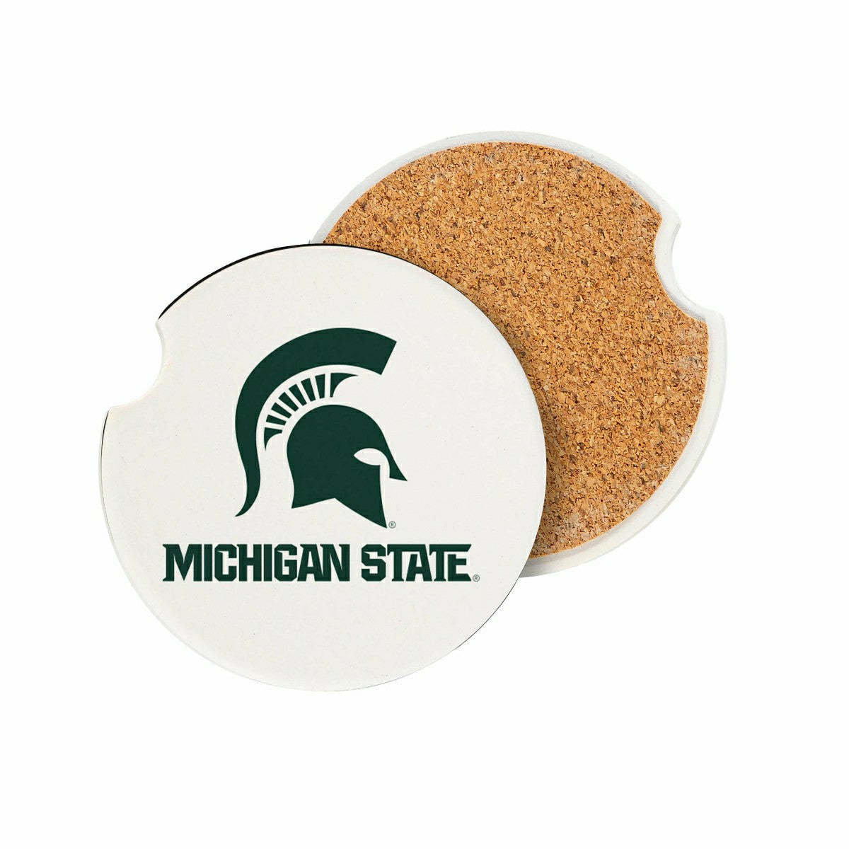 Michigan State University Car Coaster Set, 2pc, Collegiate, Home
