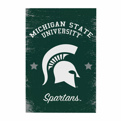 Michigan State University Wood Wall Sign, 16x24, Collegiate, Home