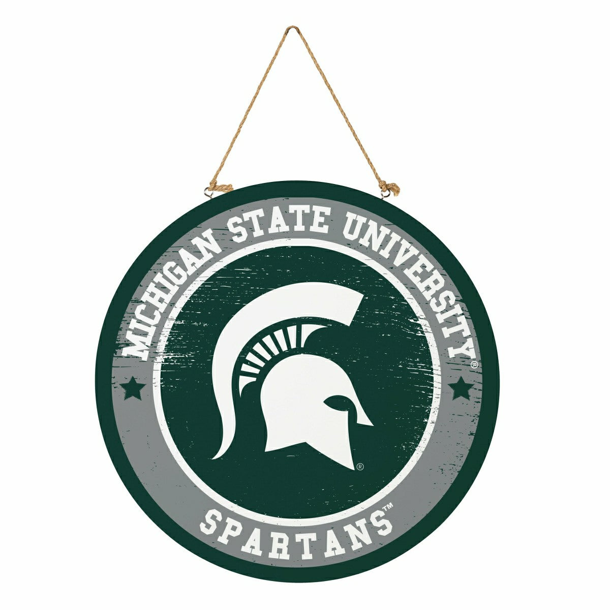 Michigan State University Round Door Décor with Hanging Rope, 18x18, Collegiate, Home